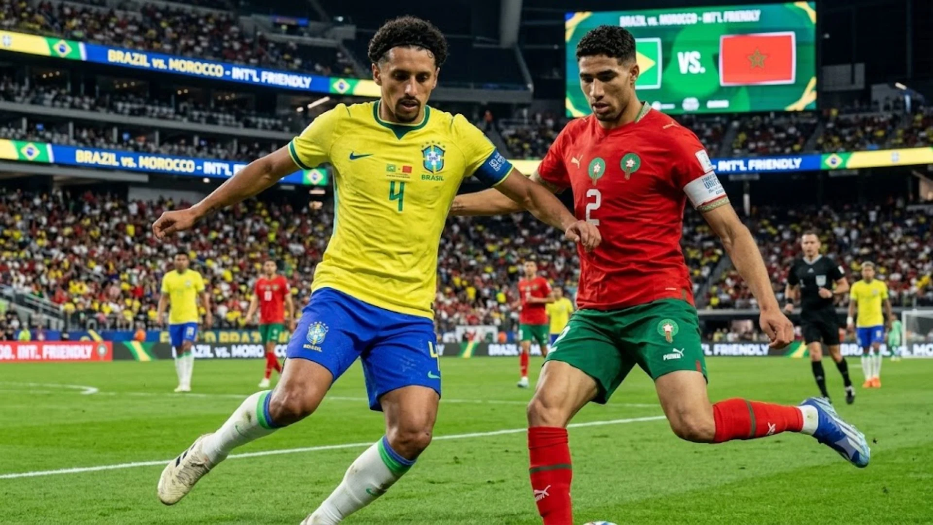Brazil vs Morocco match score and stats